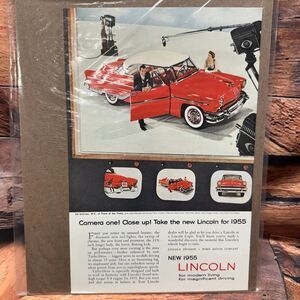 Vintage 1955 Lincoln Capri Ed Sullivan CBS TV Original Magazine Print Ad Red